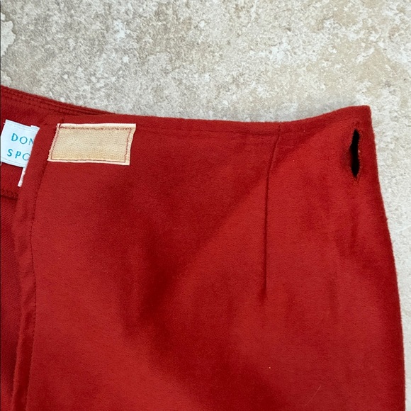 Doncaster Red Fringe Semi-wrap Midi Skirt - Picture 7 of 9